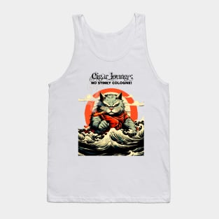 Cigar Lounge: No Stinky Cologne Allowed! On a light (Knocked Out) background Tank Top